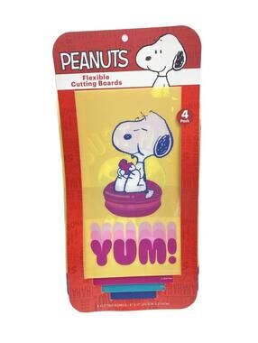 Snoopy Peanuts 4-Pack Flexible Cutting Boards Kitchen Housewarming Gift NEW